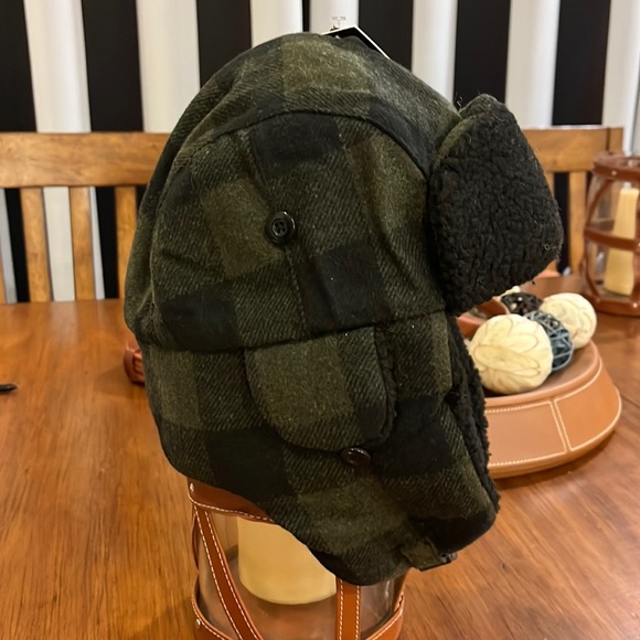 Stetson Winter Trapper Earflap Hat Cap new plaid check Hunting Mens Size Large - Picture 2 of 15